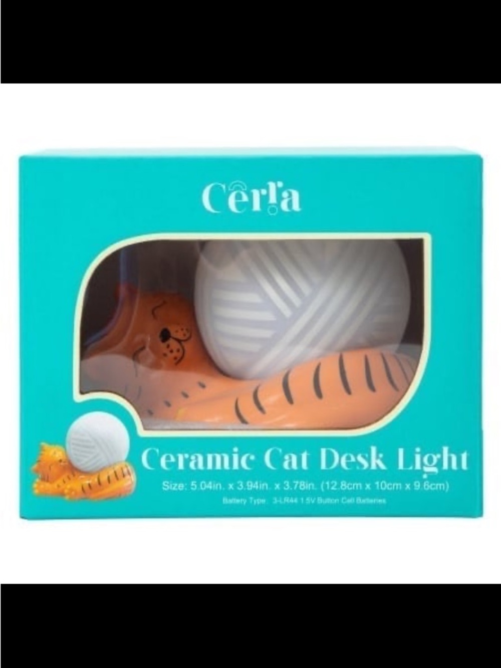 Orange and White Ceramic Cat Desk Light